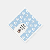 かわいい青ペットパグ誕生日パーティー スタンダードカクテルナプキン (角)