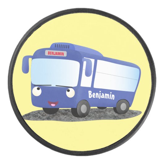 かわいい青モダンバス漫画イラストレーション アイスホッケーパック (正面)