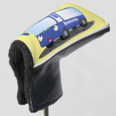 かわいい青モダンバス漫画イラストレーション ゴルフヘッドカバー (3/4 正面)