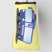 かわいい青モダンバス漫画イラストレーション ゴルフヘッドカバー (回転90)