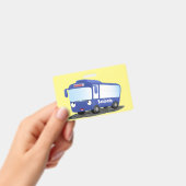 かわいい青モダンバス漫画イラストレーション バッジ (手持ち)