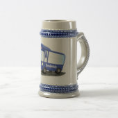 かわいい青モダンバス漫画イラストレーション ビールジョッキ (正面右)