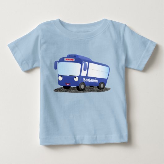 かわいい青モダンバス漫画イラストレーション ベビーTシャツ (正面)