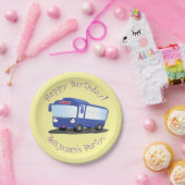 かわいい青モダンバス漫画イラストレーション ペーパープレート (パーティー)