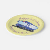 かわいい青モダンバス漫画イラストレーション ペーパープレート (アングル)