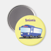 かわいい青モダンバス漫画イラストレーション マグネット (正面/裏面)