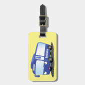 かわいい青モダンバス漫画イラストレーション ラゲッジタグ (正面縦)