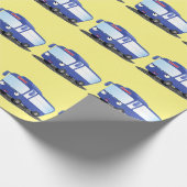 かわいい青モダンバス漫画イラストレーション ラッピングペーパー (角)