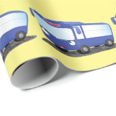 かわいい青モダンバス漫画イラストレーション ラッピングペーパー (ロールコーナー)