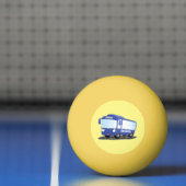 かわいい青モダンバス漫画イラストレーション 卓球ボール (ネット)