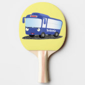 かわいい青モダンバス漫画イラストレーション 卓球ラケット (裏面)