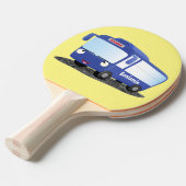 かわいい青モダンバス漫画イラストレーション 卓球ラケット (正面アングル)