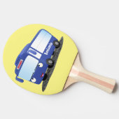 かわいい青モダンバス漫画イラストレーション 卓球ラケット (横)