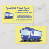 かわいい青モダンバス漫画イラストレーション 名刺 (正面/裏面)