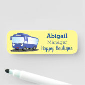 かわいい青モダンバス漫画イラストレーション 名札 (インサイチュ)