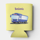 かわいい青モダンバス漫画イラストレーション 缶クーラー (裏面)