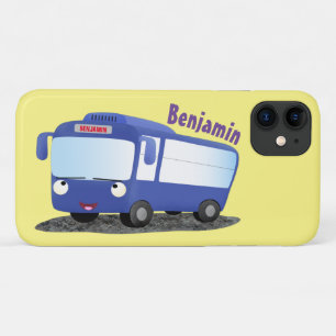 かわいい青モダンバス漫画イラストレーション iPhone 11 ケース