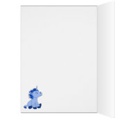 かわいい青ユニコーン三角形パターン誕生日カード (内側 (左))