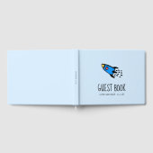 かわいい青ロケット男の赤ちゃんベビーシャワー ゲストブック (全面)