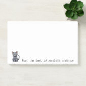 かわいい青ロシアの猫パーソナライズノート ポストイット (オフィス)