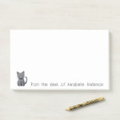 かわいい青ロシアの猫パーソナライズノート ポストイット (デスク)