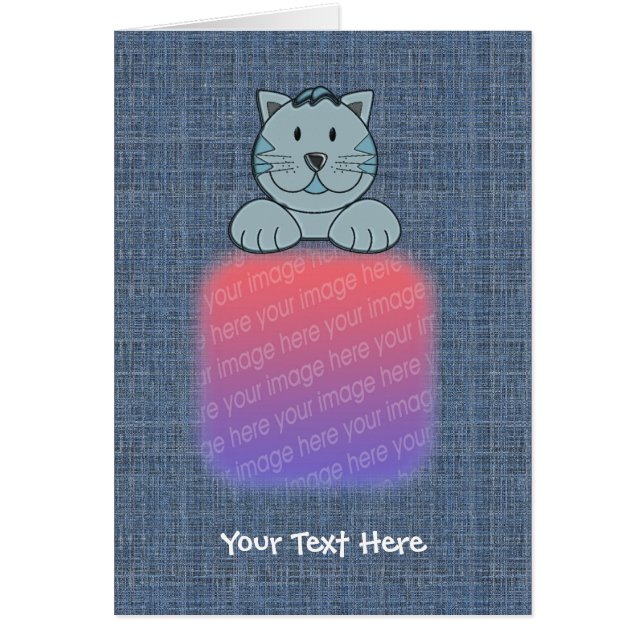 かわいい青猫あなたの写真カード (正面)