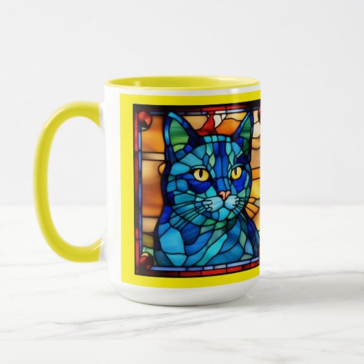 かわいい青猫のコーヒーマグ マグカップ (左)