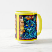 かわいい青猫のコーヒーマグ マグカップ (正面右)