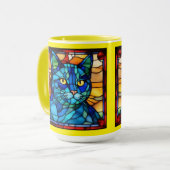 かわいい青猫のコーヒーマグ マグカップ (正面左)