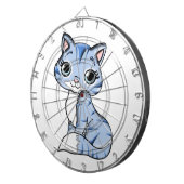 かわいい青猫の漫画 ダーツボード (正面右)