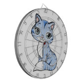 かわいい青猫の漫画 ダーツボード (正面左)