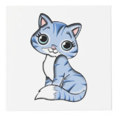 かわいい青猫の漫画 フォトキューブ (正面)