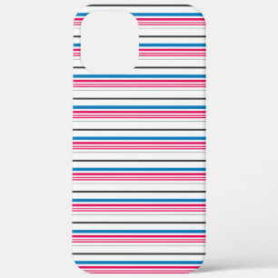 かわいい青白ストライプ iPhone 12 PRO MAX ケース