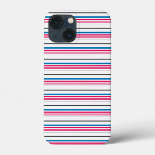 かわいい青白ストライプ iPhone 13 MINIケース