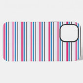 かわいい青白ストライプ iPhoneケース (裏面横)