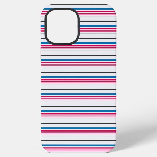 かわいい青白ストライプ iPhoneケース (裏面)