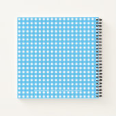 かわいい青空と白い格子柄の日常手帳 ノートブック (裏面)