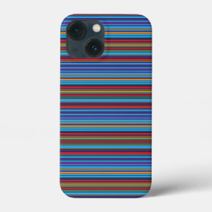 かわいい青紫のストライプ iPhone 13 MINIケース