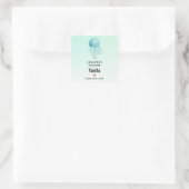 かわいい青緑色クラゲろうそく事業 スクエアシール (バッグ)