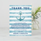 かわいい青航海の水夫の水色ベビーシャワー サンキューカード (スタンド正面)