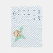 かわいい青色児の怠惰のベビーのマイル標石 フリースブランケット (正面)
