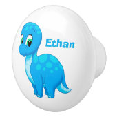 かわいい青色児の恐竜 セラミックノブ (右)