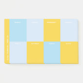 かわいい青黄色の学校週間プランナー ポストイット (正面)