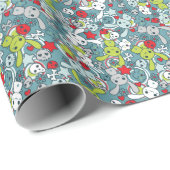 かわいい青 ラッピングペーパー (ロールコーナー)
