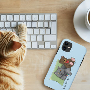 かわいい青 愛らしい灰色 最高の猫のママ 母の日 iPhone 11 ケース