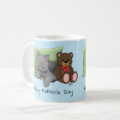かわいい青 愛らしい灰色 最高の猫パパ 父の日 コーヒーマグカップ (正面左)