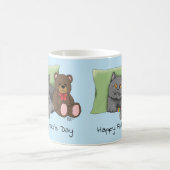 かわいい青 愛らしい灰色 最高の猫パパ 父の日 コーヒーマグカップ (中央)