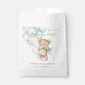 かわいい青bearly待ちクマ気球ベビーシャワー フェイバーバッグ (正面)