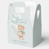 かわいい青bearly待ちクマ気球ベビーシャワー フェイバーボックス (オープン)