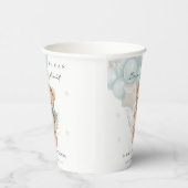 かわいい青bearly待ちクマ気球ベビーシャワー 紙コップ (右)